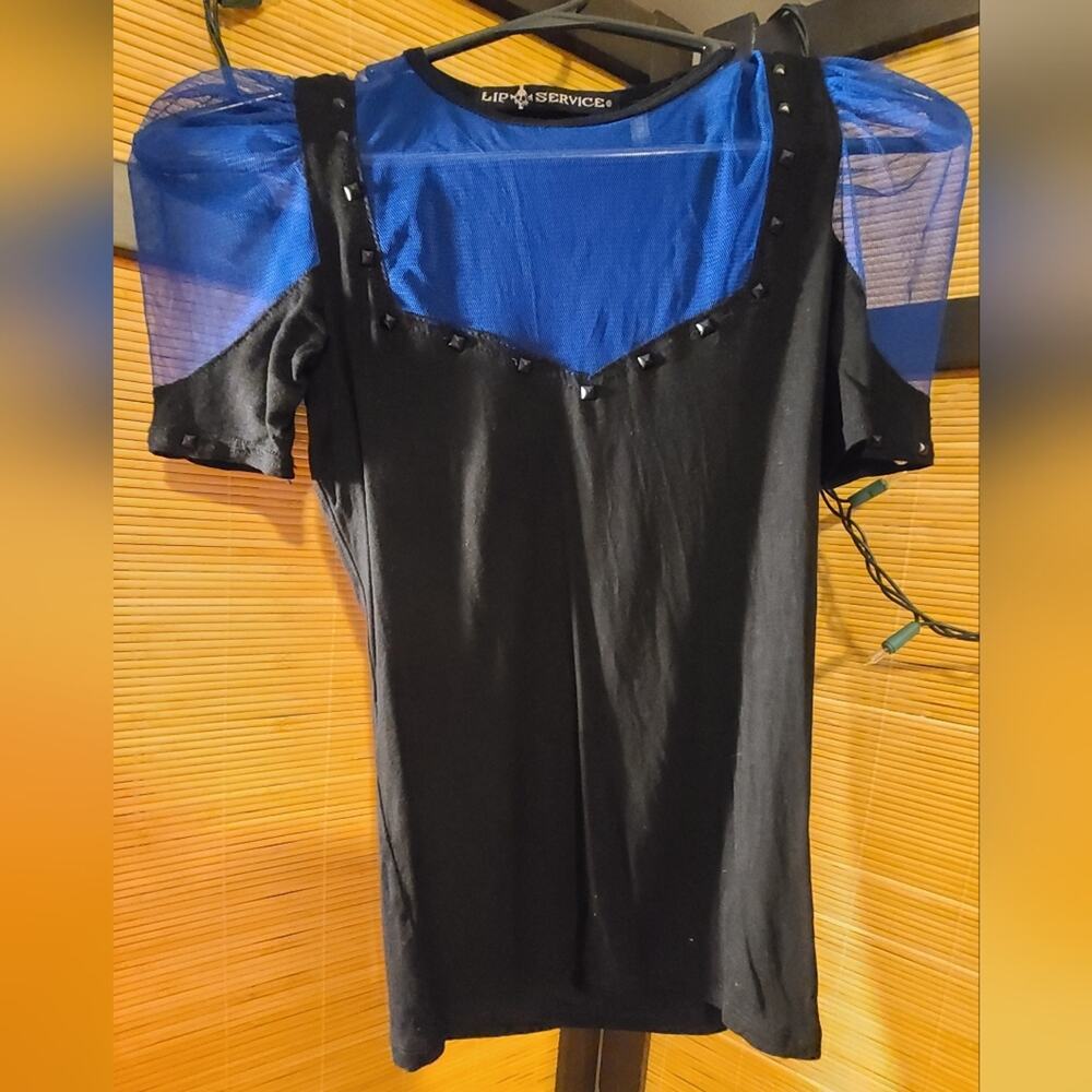 Lip Service Mesh Pyramid Stud Top